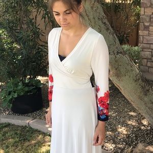 White floral maxi dress